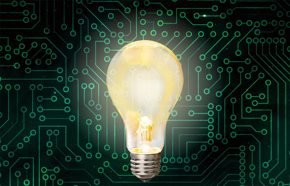 A light bulb indicationg transforming ideas into product